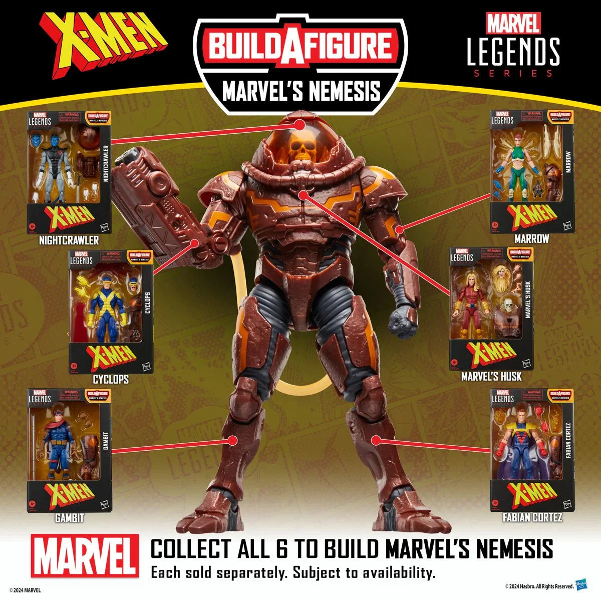 Marvel Legends X-Men Build a Figure Marvel's Nemesis Complete Set 6x Action Figures