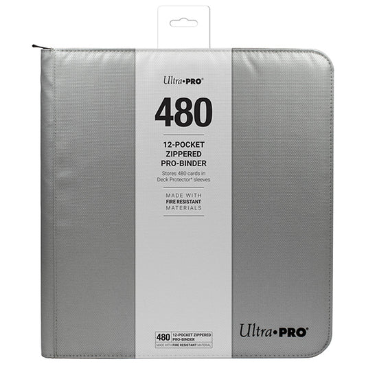 Ultra Pro - Binder: PRO 12-Pocket Zippered Fire-Resistant- Silve