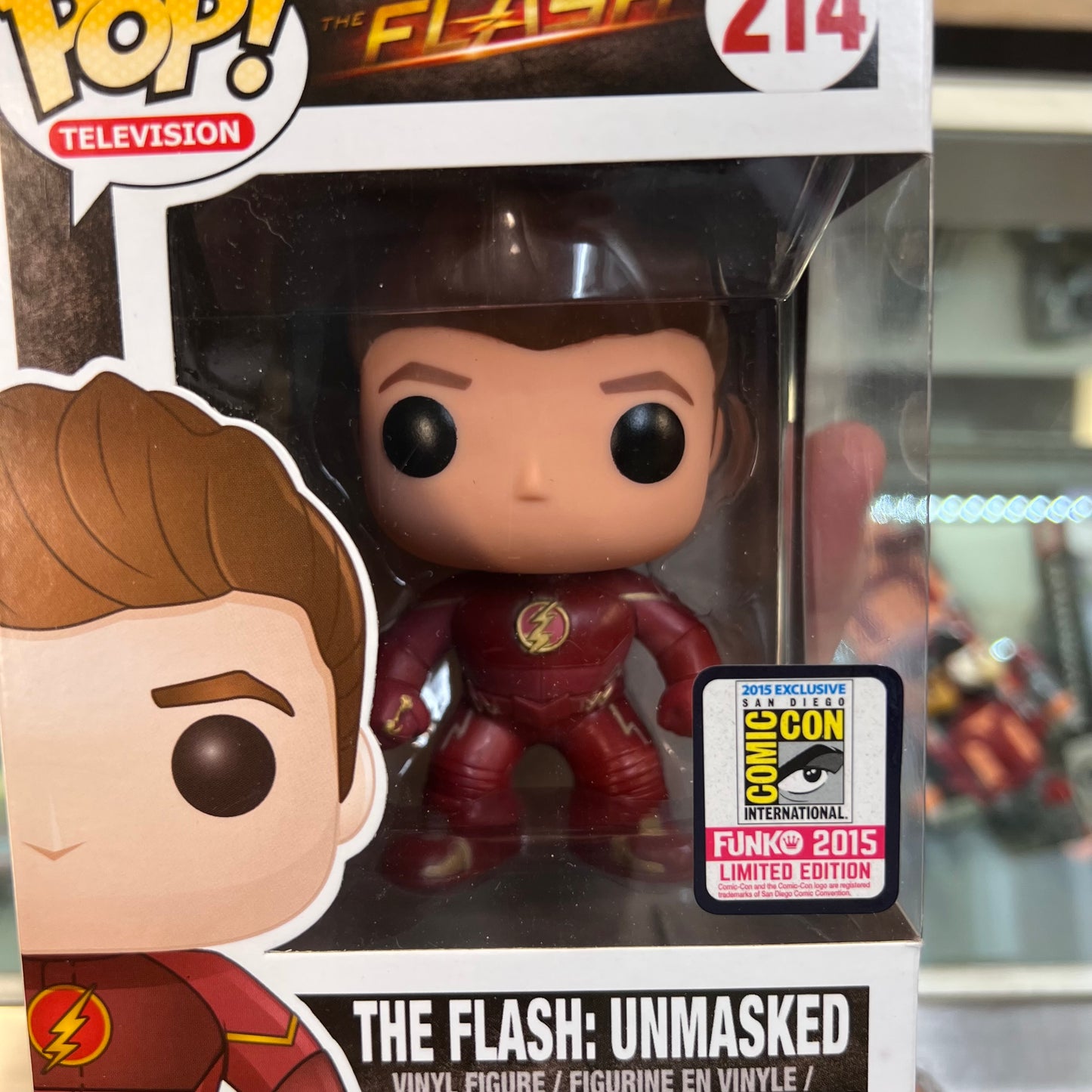 Funko Pop Television: The Flash - The Flash: Unmasked #214 (SDCC 2015 Official Sticker)