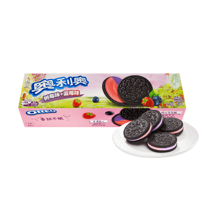 Blueberry & Raspberry Cream Oreos - Chocolate Sandwich Cookies, 3.42oz