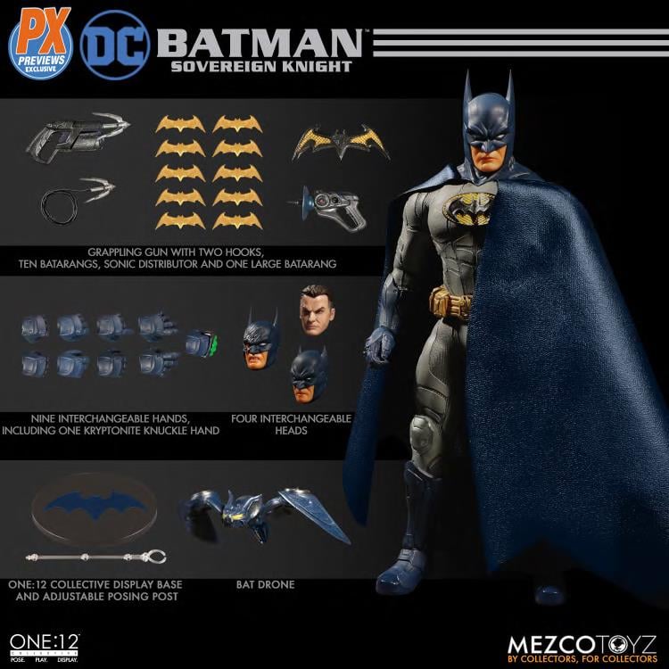 Mezco One:12 Collective - Batman Sovereign Knight (Blue Version) PX Previews Exclusive (OPEN BOX)