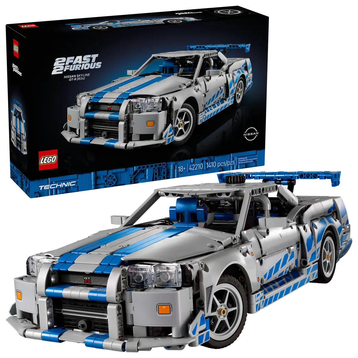 LEGO TECHNIC - 2 Fast 2 Furious Nissan Skyline GT-R (R34) Car - 42210