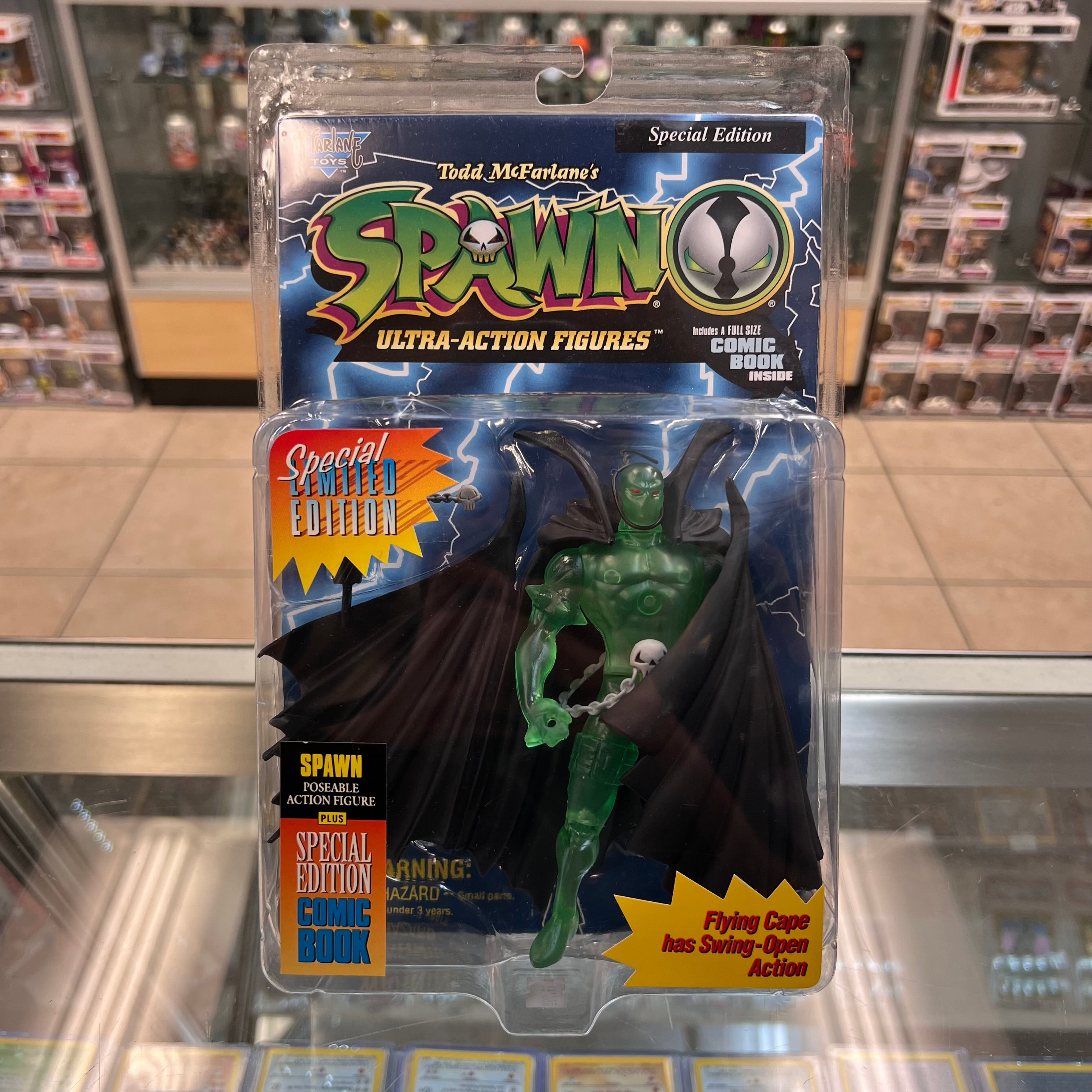 TODD TOYS - SPAWN - Glow Green - Special Limited Edition - W/COMIC - 1994 -  McFarlane Toys