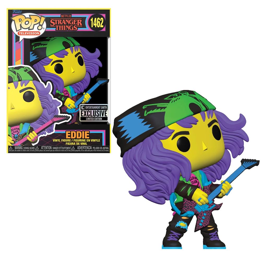 Funko Pop! Television - Stranger Things - Eddie - 1462 Blacklight (Entertainment Earth Exclusive)