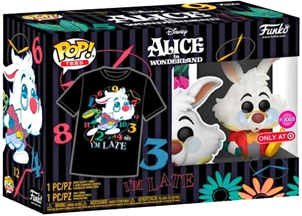 Funko Pop! Disney Alice in Wonderland I'm Late Tee Bundle - Size M (Medium)