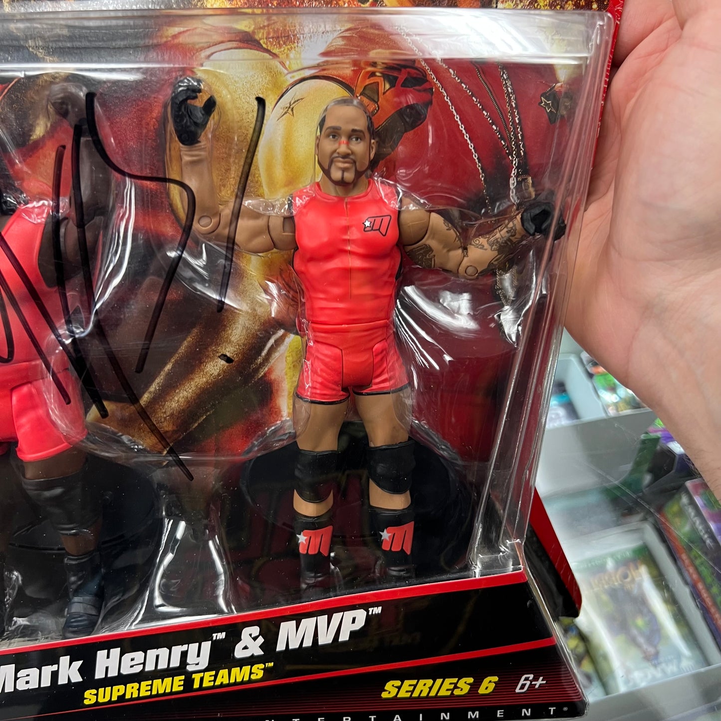 WWE Wrestling Battle Pack - Mark Henry & MVP Action Figure 2-Pack - Series 6 - MVP AUTOGRAPH (NO C.O.A.) SEE PICS!