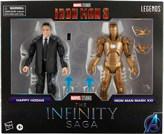 Marvel Legends Series 2-Pack Happy Hogan and Iron Man Mark XXI 21, Infinity Saga