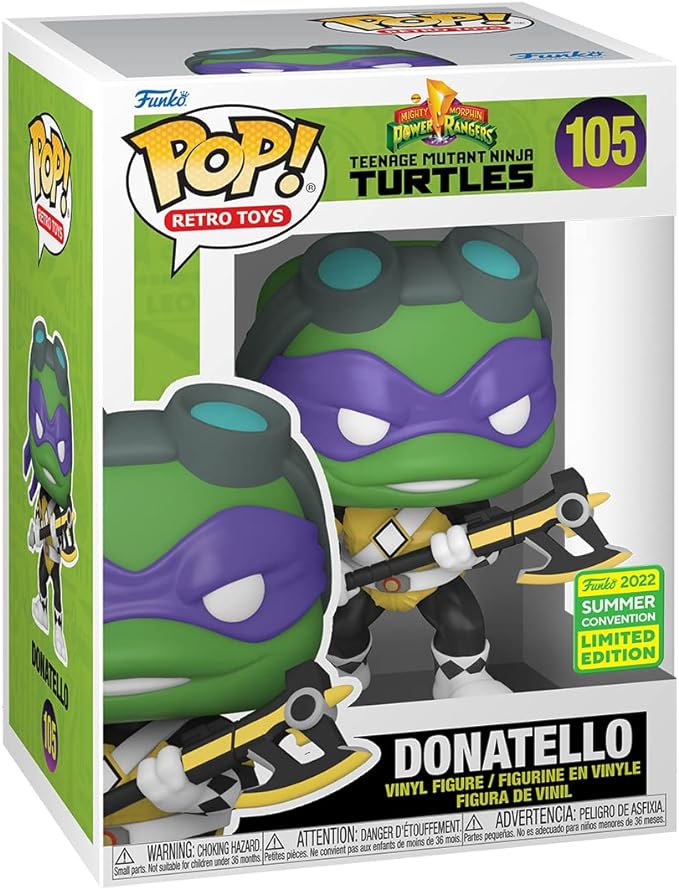 Funko Pop! Retro Toys - Teenage Mutant Ninja Turtles/Mighty Morphin Power Rangers - Donatello - 2022 Summer Exclusive - 105