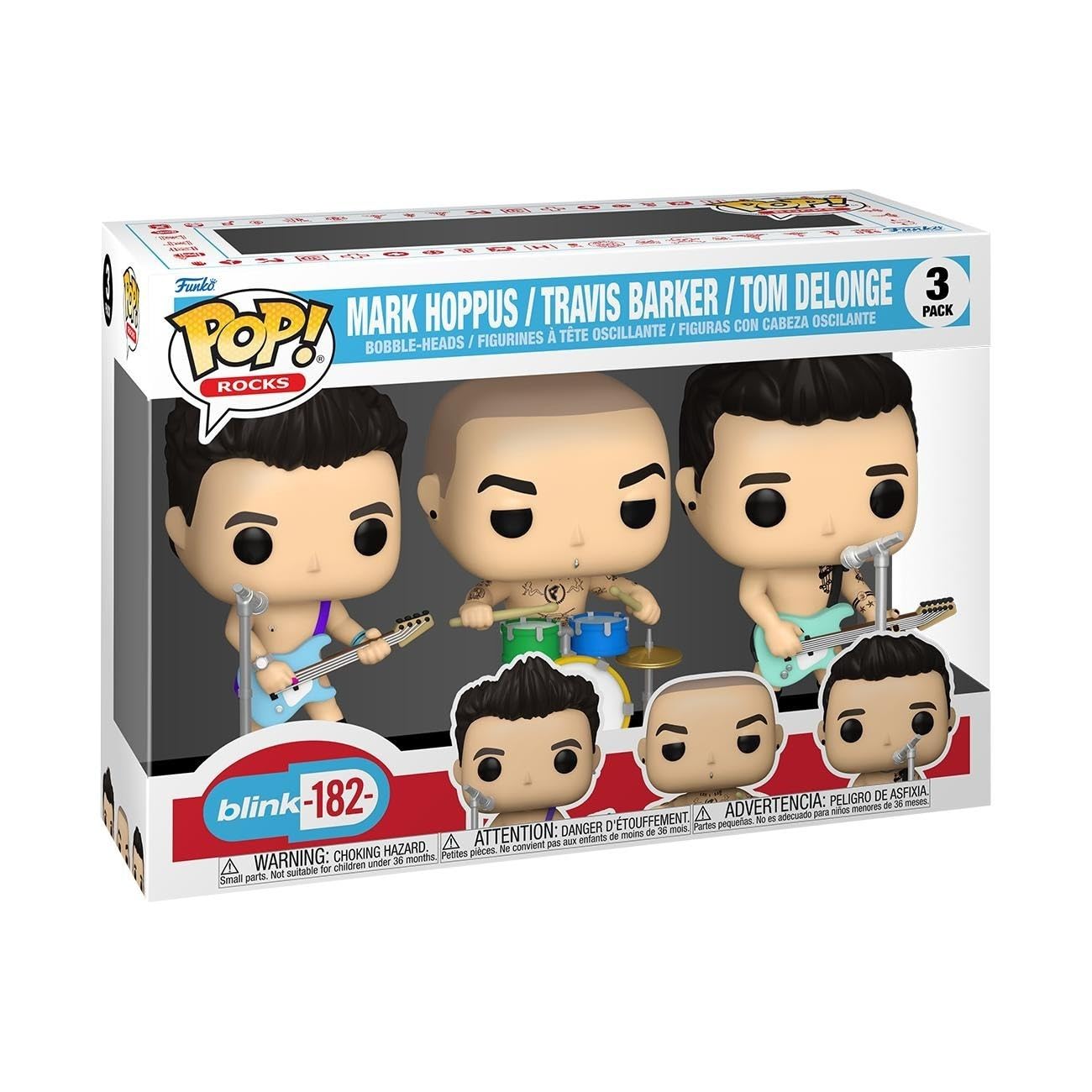 Funko Pop! Rocks Blink 182 Mark Hoppus / Travis Barker / Tom DeLonge - 3 pack