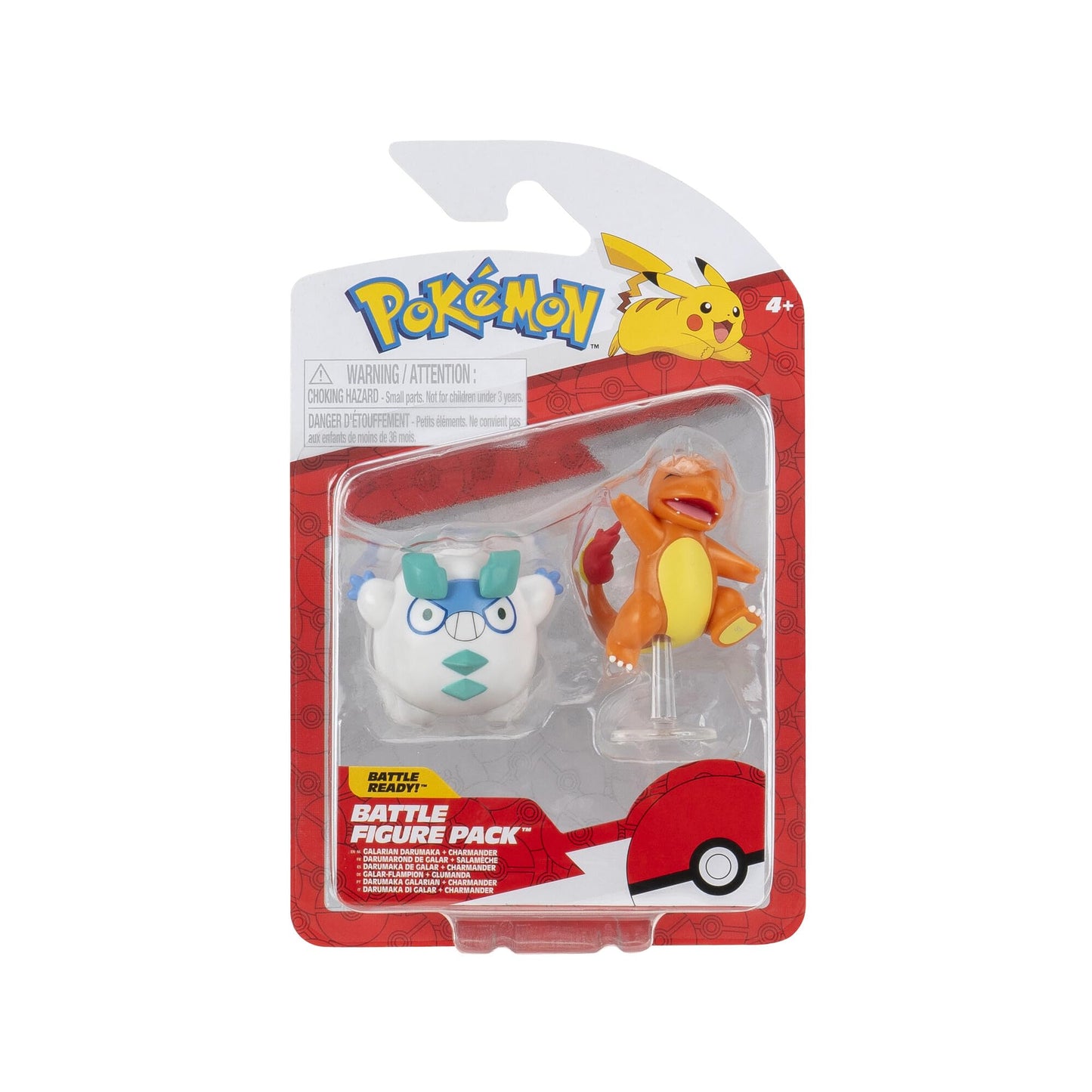 Jazwares Pokémon Battle Figure - Galarian Darumaka + Charmander 2in Figures