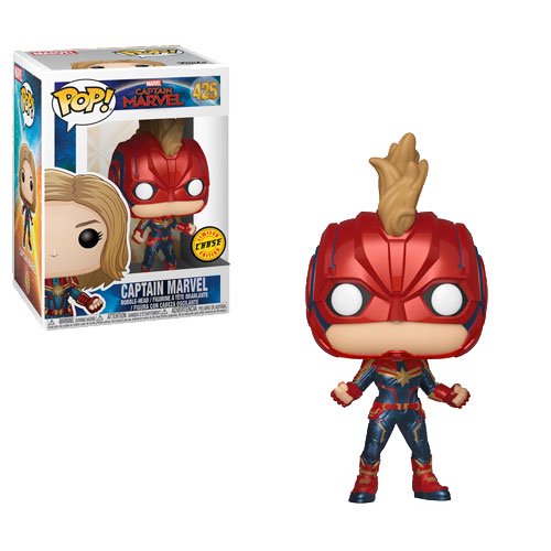 Funko POP! Marvel - Captain Marvel Vinyl Bobble Figure - CAPTAIN MARVEL #425 (Helmet) *Chase*