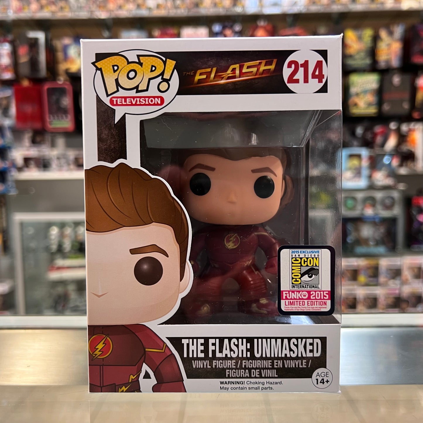Funko Pop Television: The Flash - The Flash: Unmasked #214 (SDCC 2015 Official Sticker)