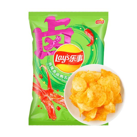 Lay's Potato Chips - Hot & Spicy Braised Duck Tongue Flavored