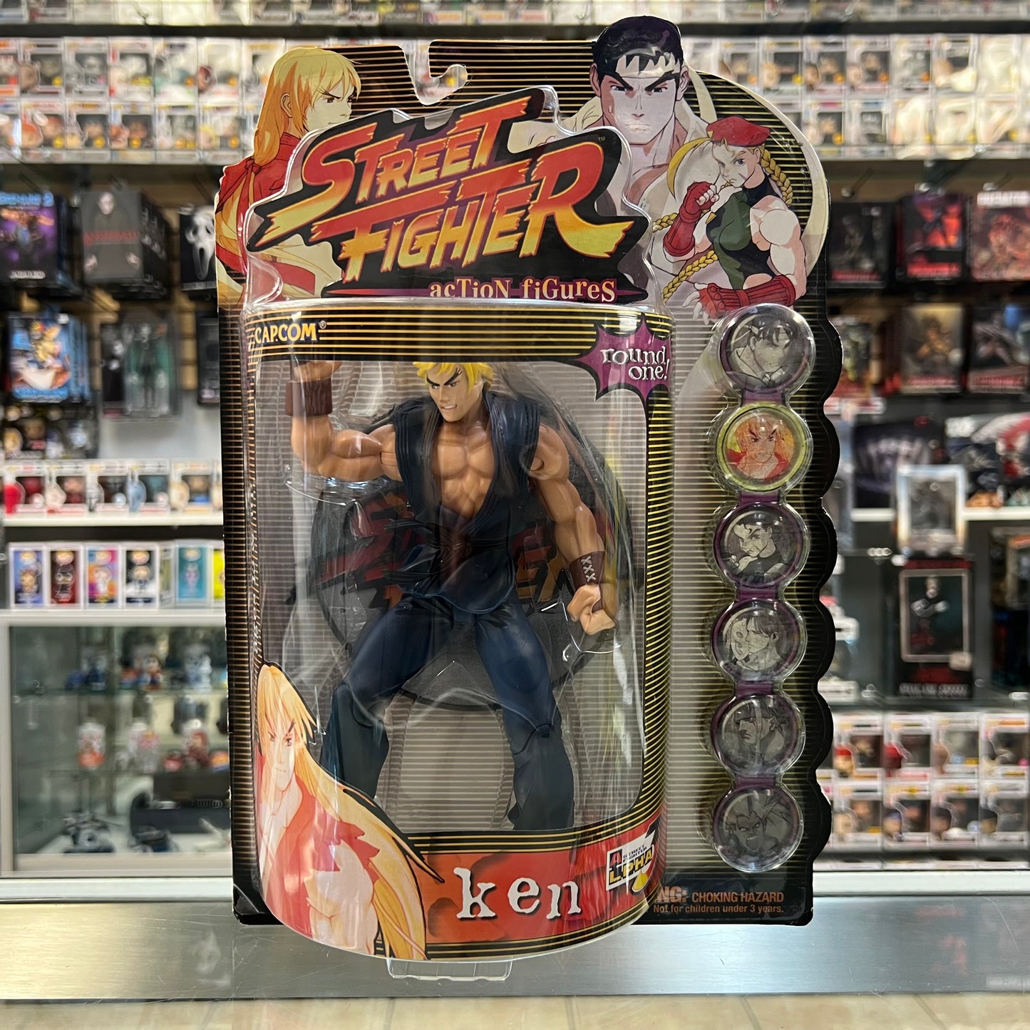 Street Fighter Round 1 - Ken - Resaurus Action Figures - 1999 (Player 2)