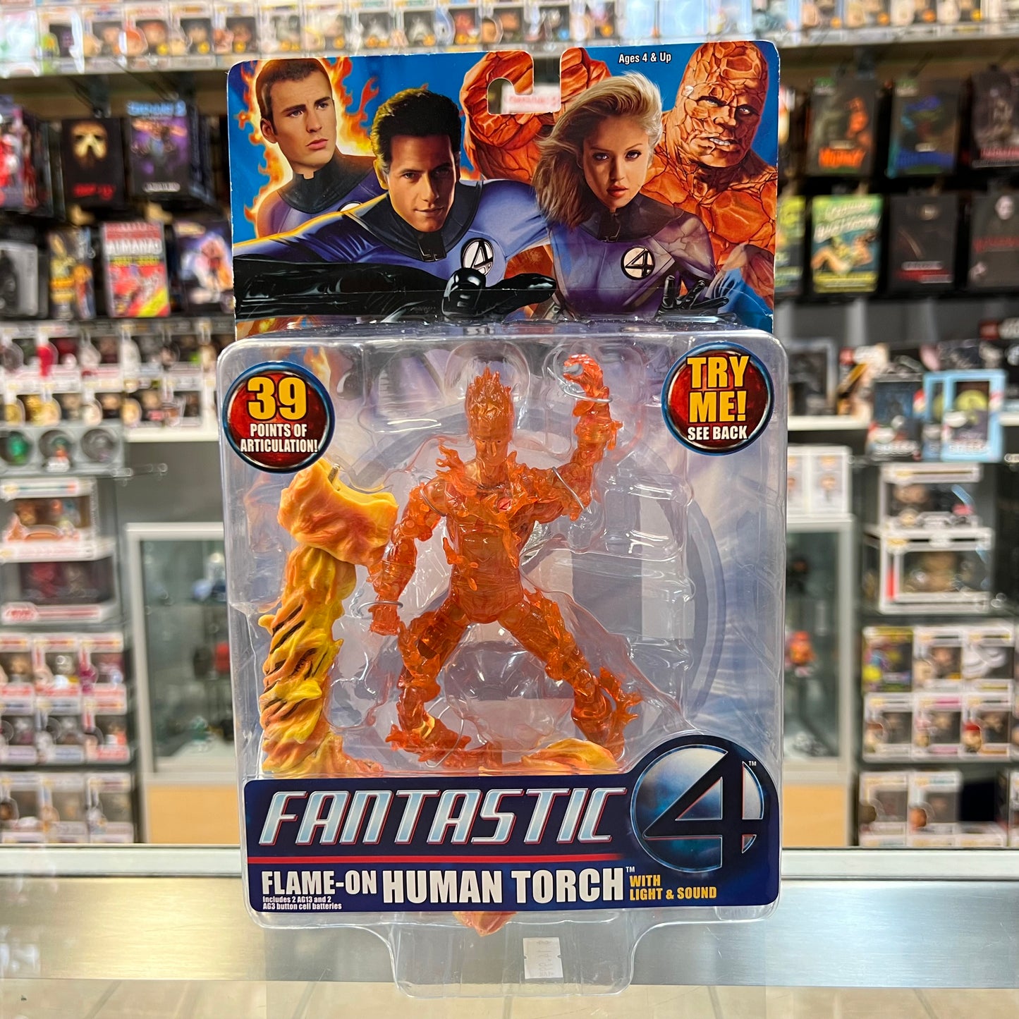 Toybiz - Fantastic 4 Flame-On Human Torch with Light & Sound - Action Figure - 2005