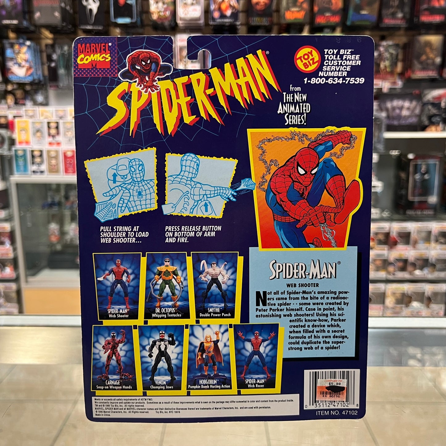 Toybiz - Spider-Man The Animated Series - Web Shooter with Web Projectile - Spider-Man - 1996