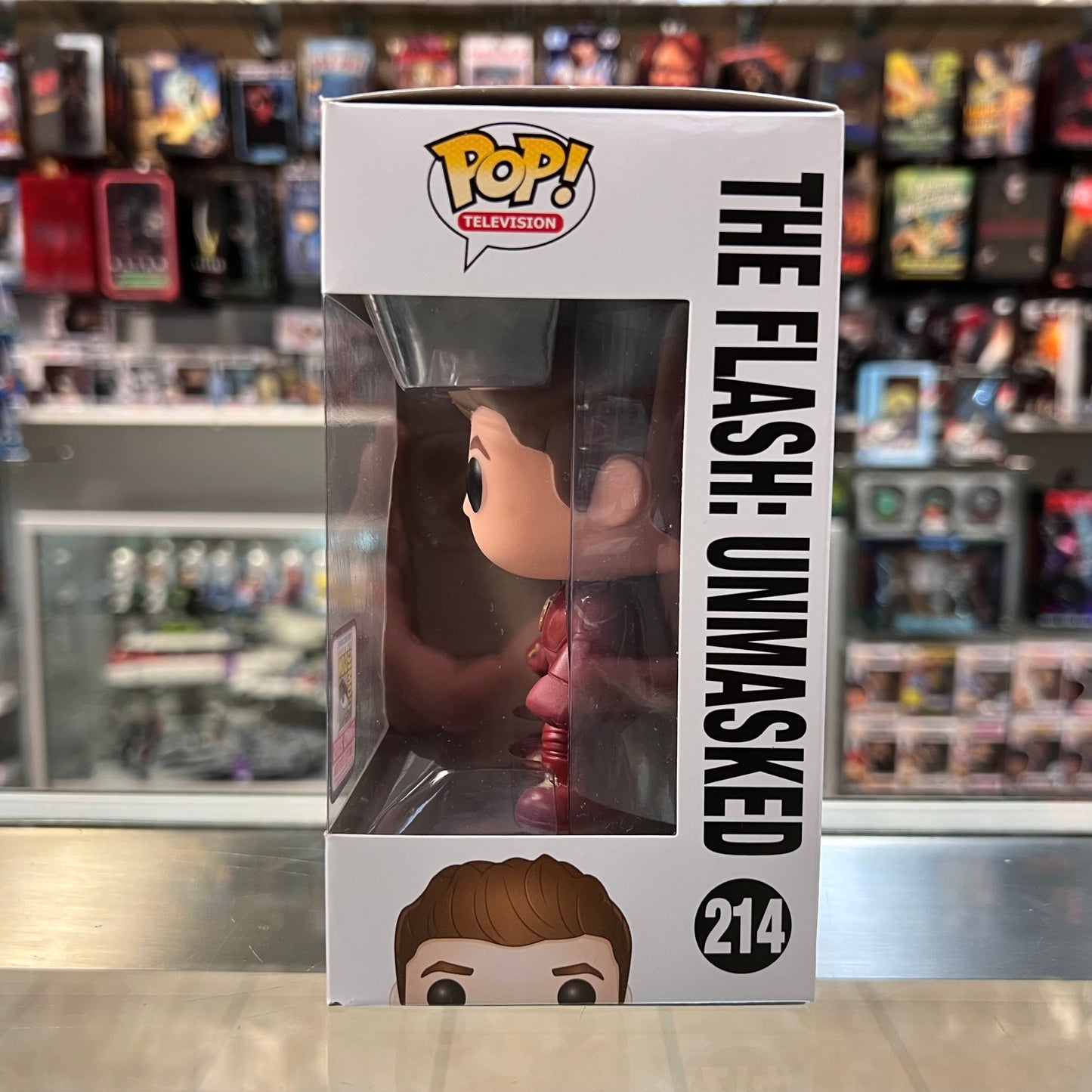 Funko Pop Television: The Flash - The Flash: Unmasked #214 (SDCC 2015 Official Sticker)