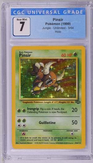 1999 POKEMON JUNGLE - PINSIR 9/64 - CGC 7 NEAR MINT