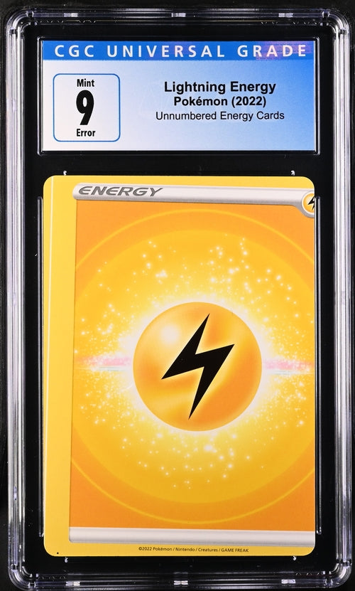 Pokémon - Lightning Energy (2022) - CGC 9 Mint - Error Miscut