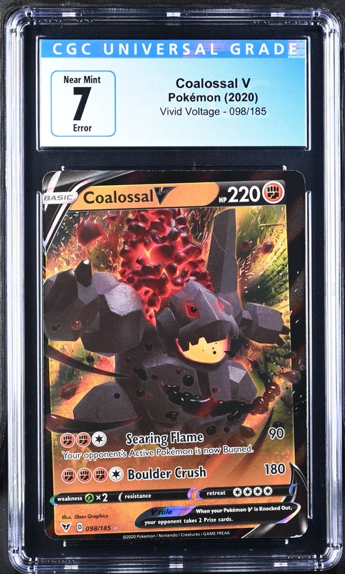 Pokémon - Coalossal V - CGC 7 Near Mint - Error Twisted Miscut