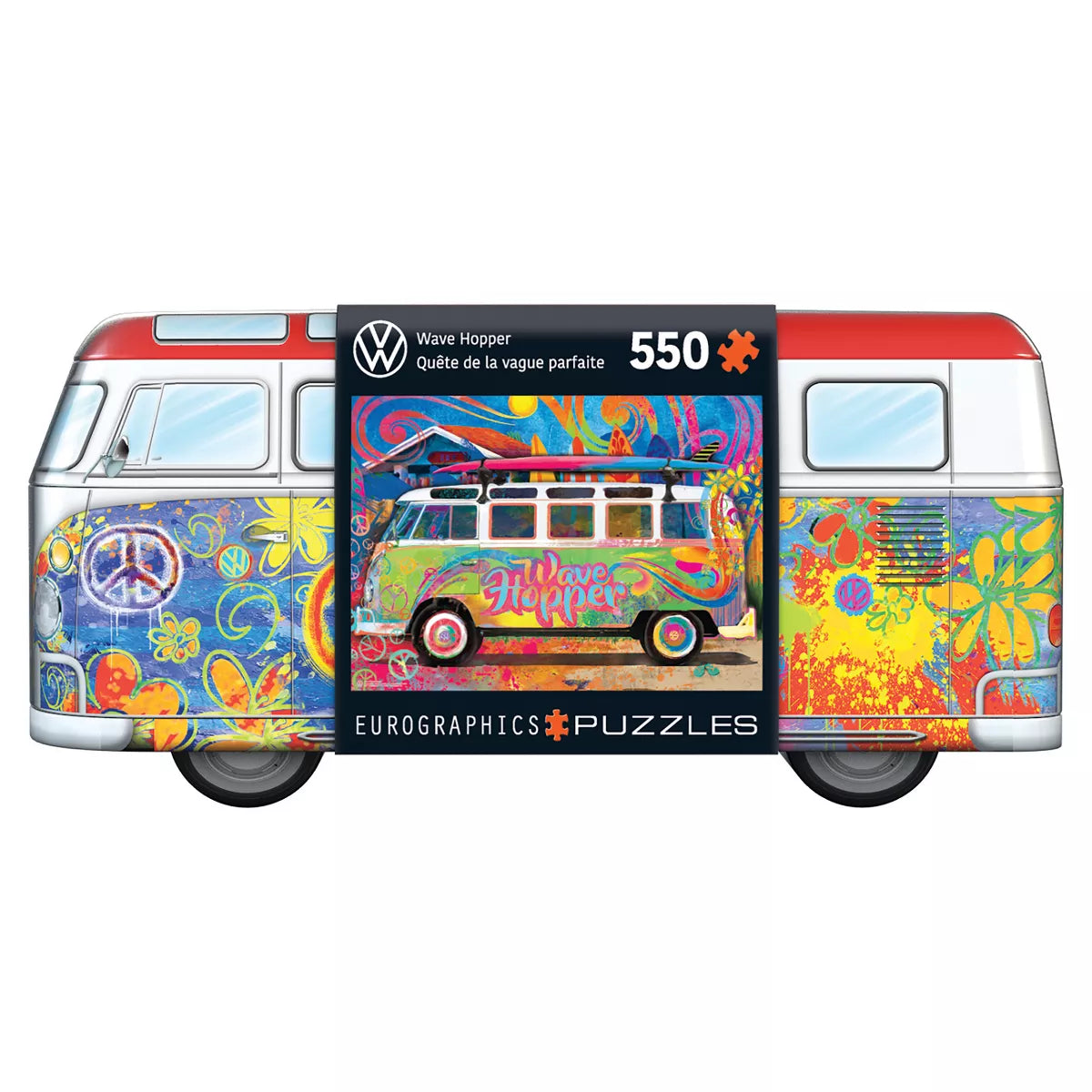 Eurographics: VW Wave Hopper Bus Shaped Tin Puzzle, 550 Pieces