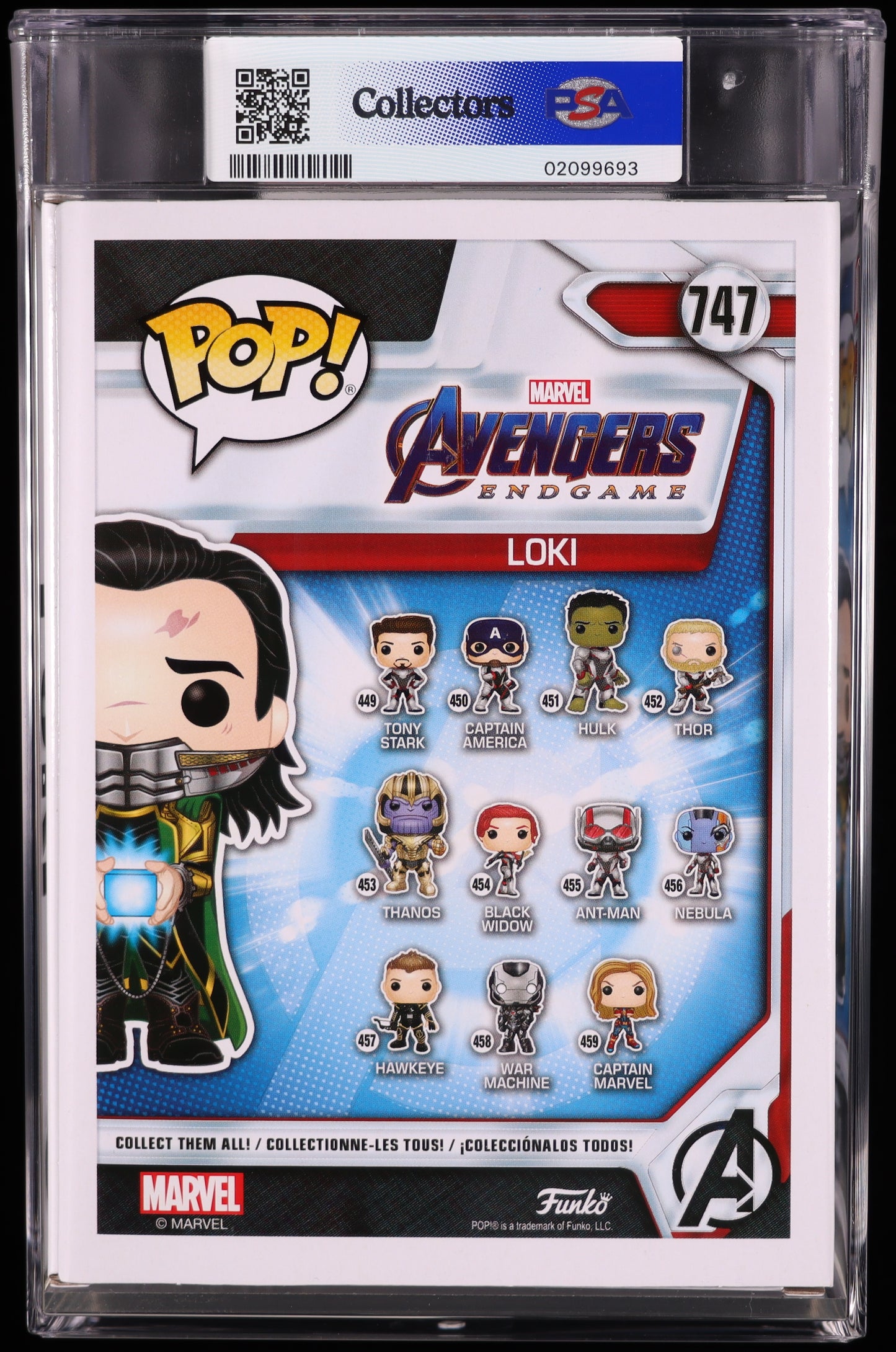 Funko Pop! Avengers Endgame - Loki GITD Funko Shop 747 - PSA 9 MINT