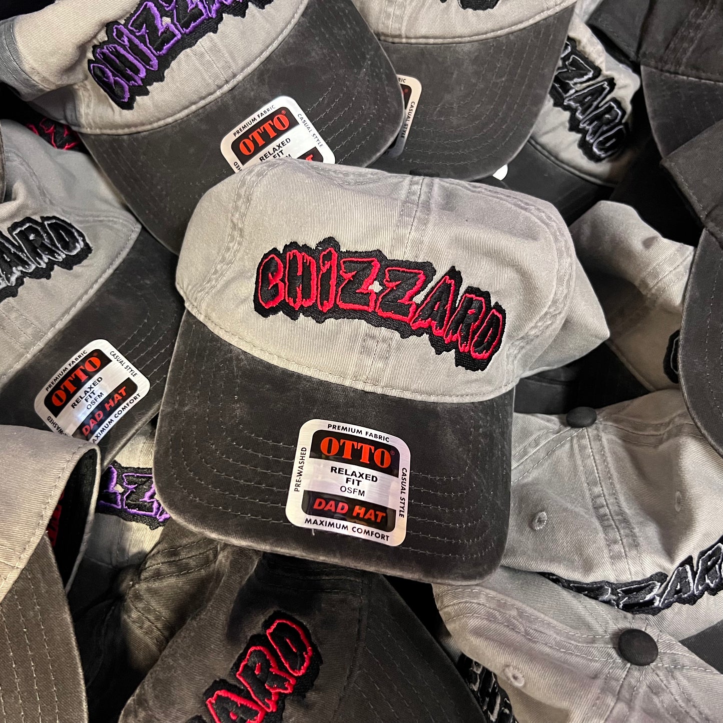 CHIZZARD DAD HAT - (Gray/Red)
