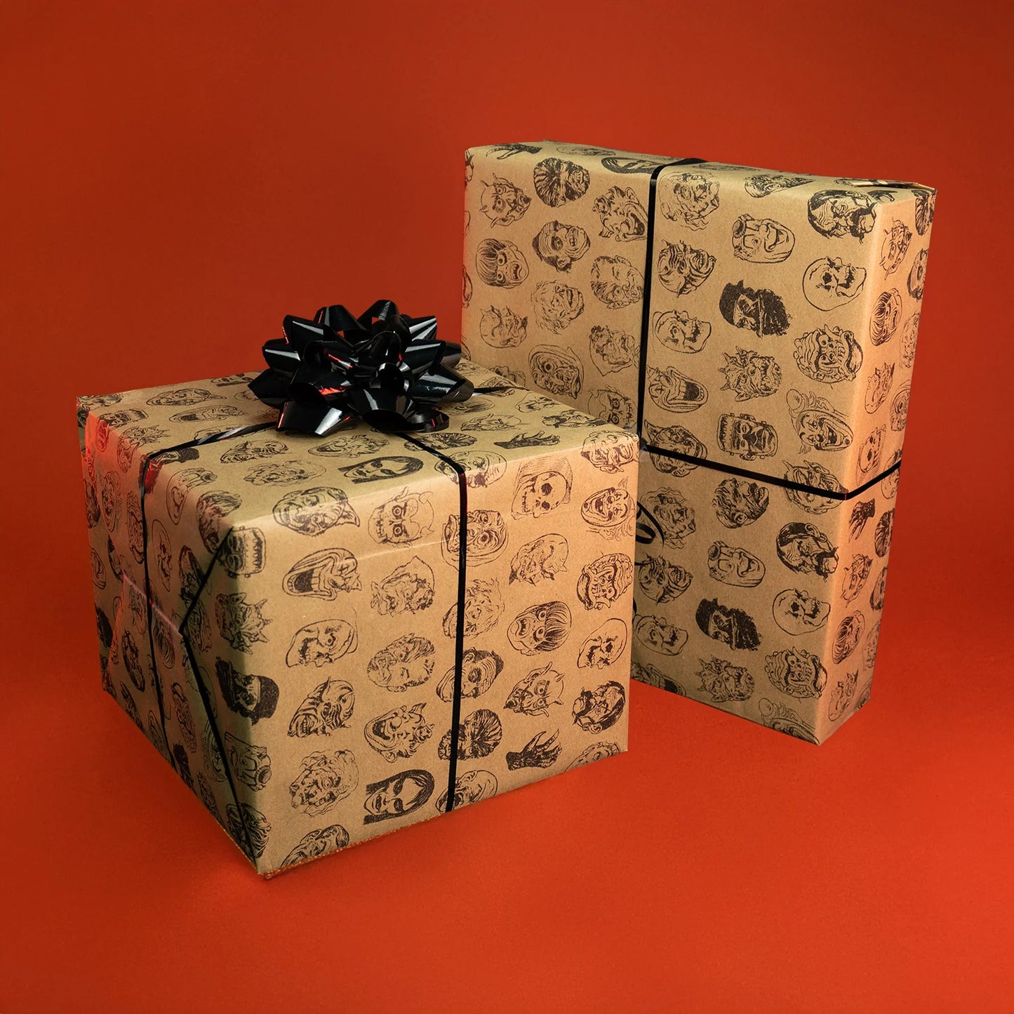 Chamber of Horrors - Vintage Monster Masks Wrapping Paper