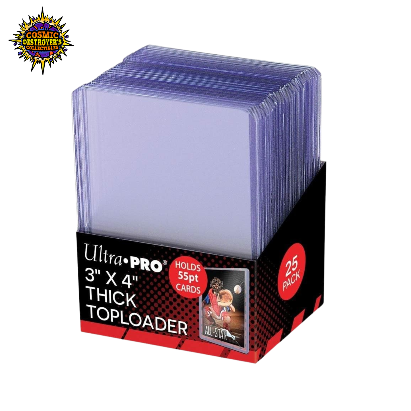 Ultra Pro 3" X - 55PT Toploader 25ct