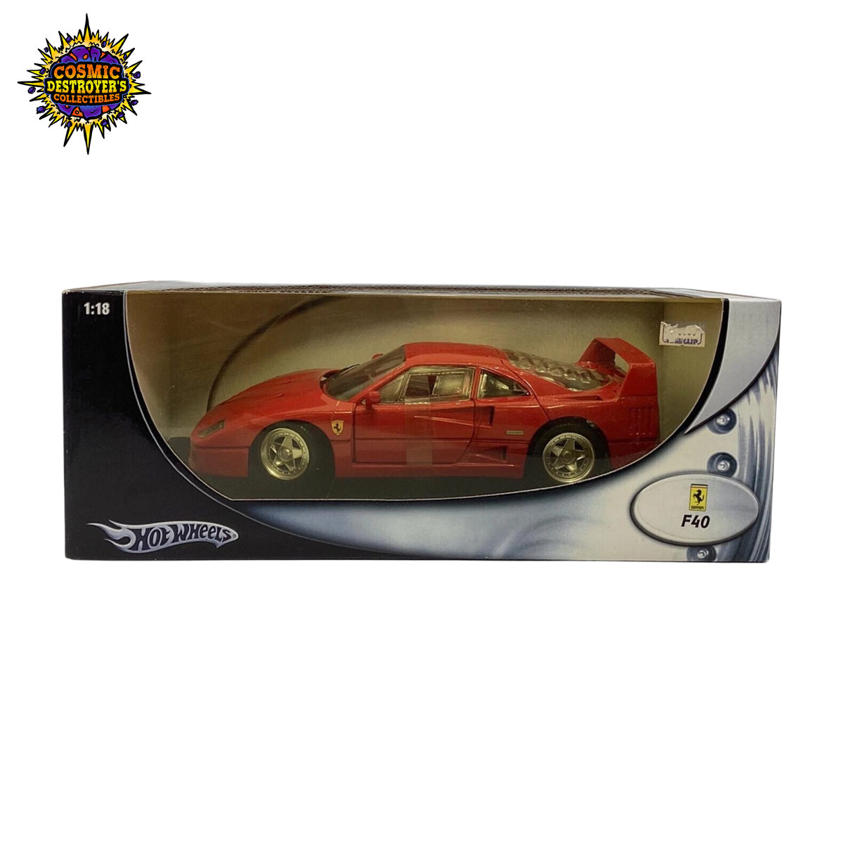 HOT WHEELS - Ferrari F40 1987 Diecast Car - 1/18 Scale *SEE PHOTOS*