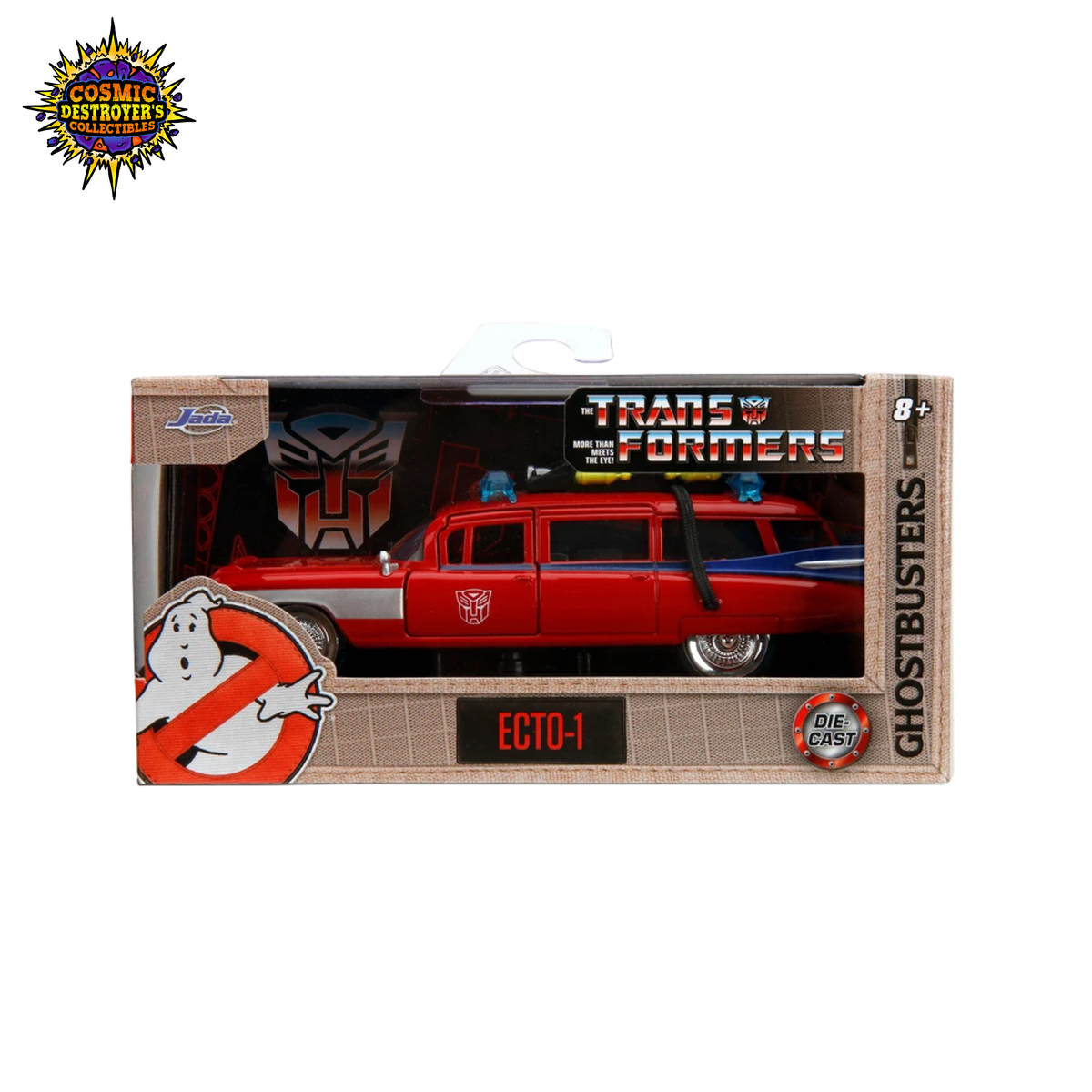 Jada - Hollywood Rides (Transformers & Ghostbusters) - Ecto-1 - 1959 Cadillac Ambulance 1:32 Scale (Diecast)
