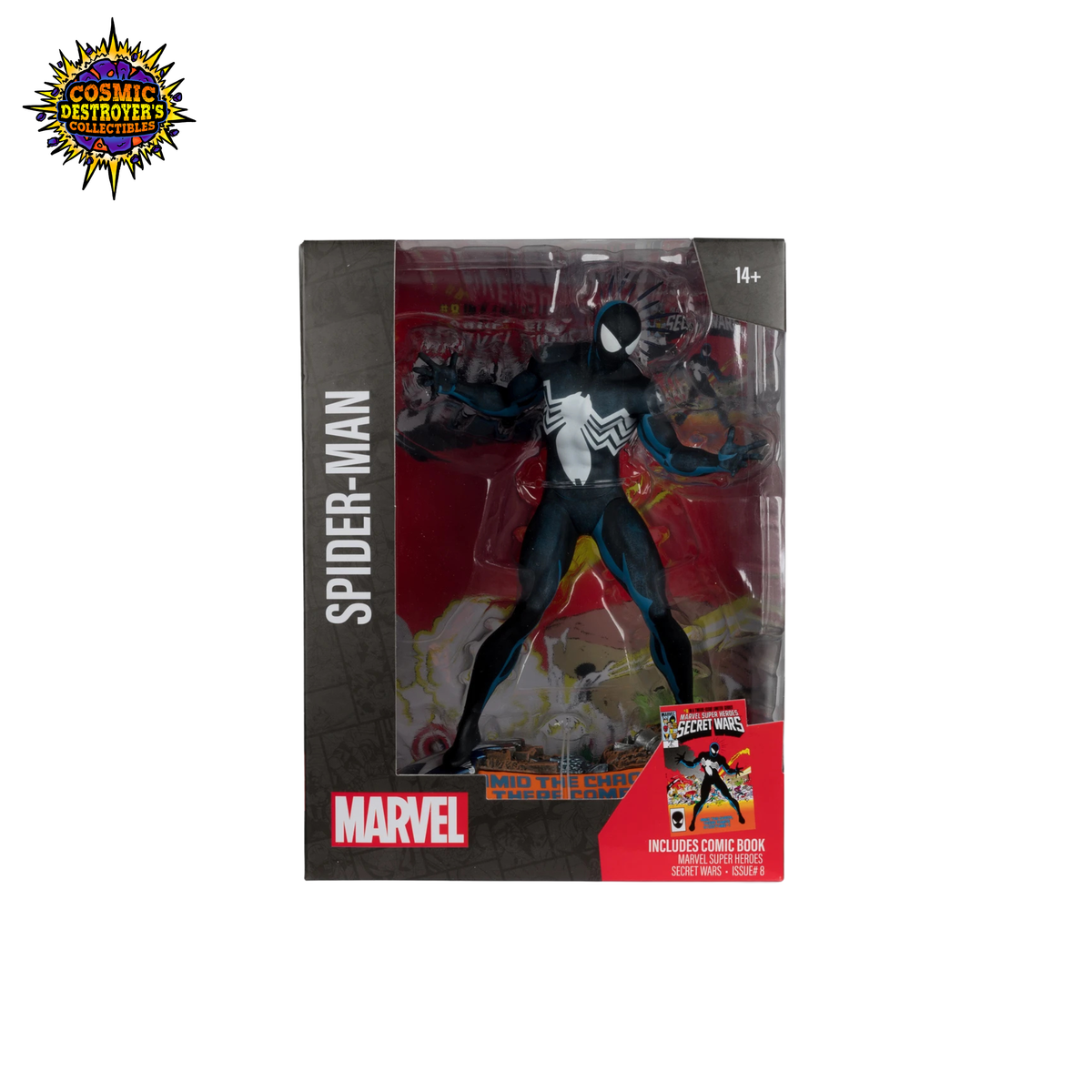 McFarlane Toys - Spider-Man (Marvel Super Heroes Secret Wars #8) - w/Scene & Comic - 1:6th Scale