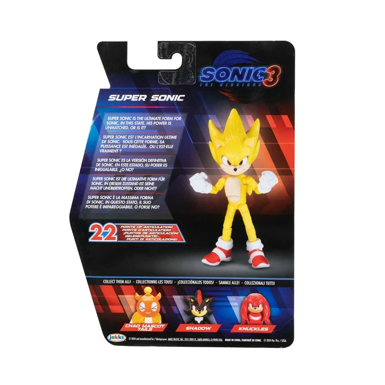 Sonic The Hedgehog 3 Movie - Super Sonic - 5 Inch Action Figure Wave 2
