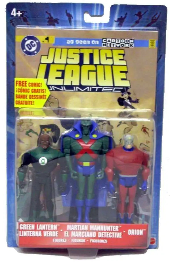 Justice League Unlimited Green Lantern Martian Manhunter Orion (w/comic)
