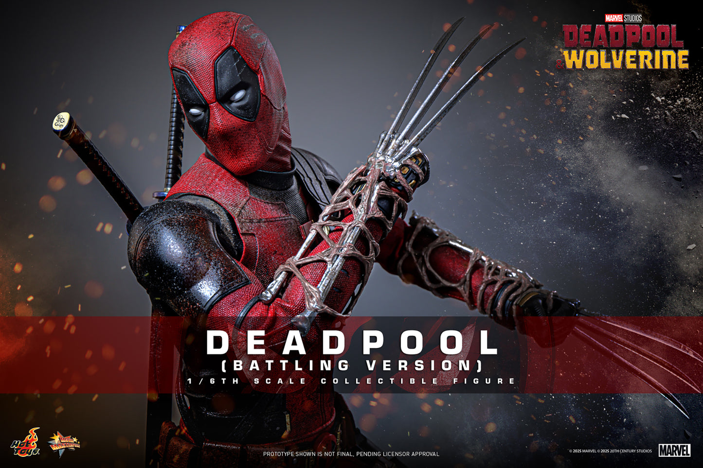 Hot Toys Deadpool & Wolverine - Deadpool (Battling Damage) - MMS782 1/6th Scale Collectible Figure