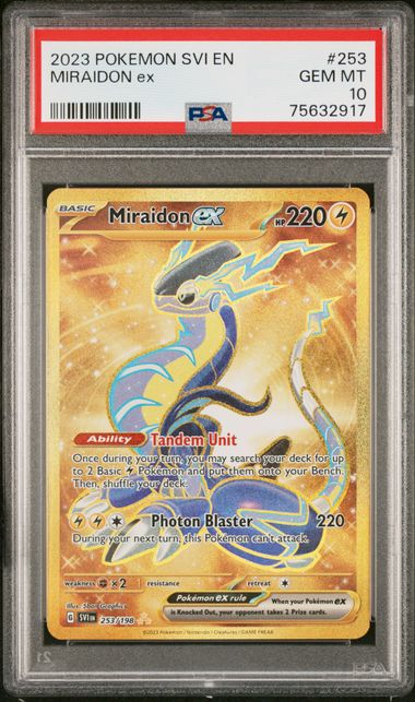 2023 Pokémon SWSH -Miraidon EX (Gold) #253 - SV1 - GEM MINT - PSA