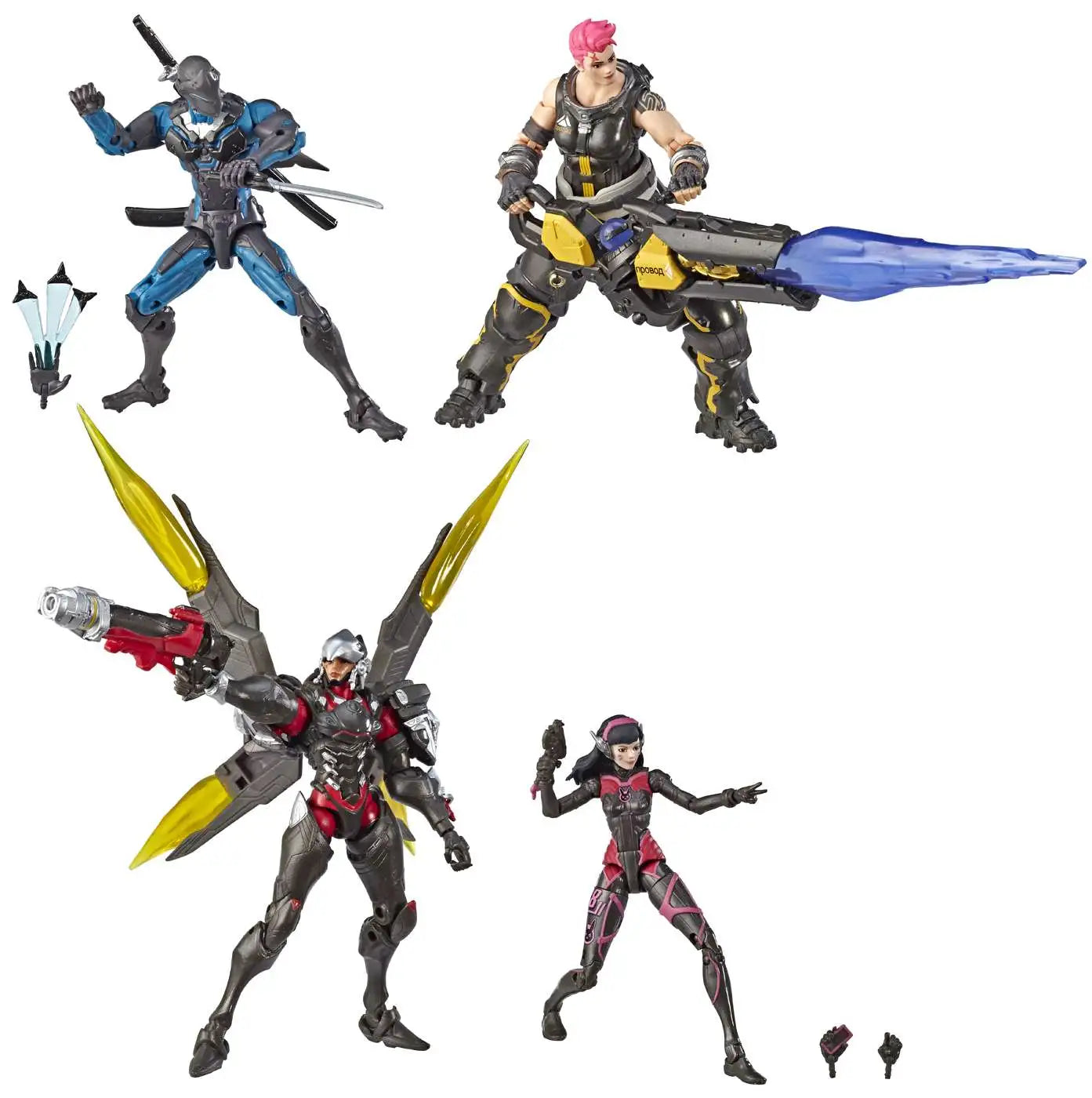 Overwatch Ultimates Carbon Series - Genji, Zarya, Pharah & D. Va - Exclusive 4-Pack - 6" Action Figures