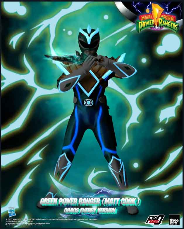 Power Rangers Mighty Morphin 12 Inch Action Figure 1/6 Scale Exclusive - Green Power Ranger (Matt Cook) Chaos Energy Version
