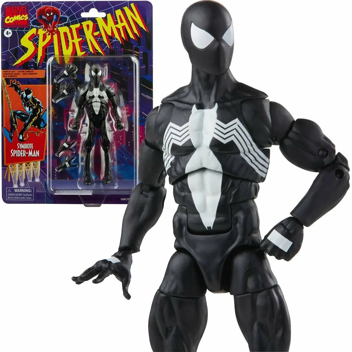 Marvel Legends - Retro Series Spider-Man - Symbiote Spider-Man Action Figure (6 inch)