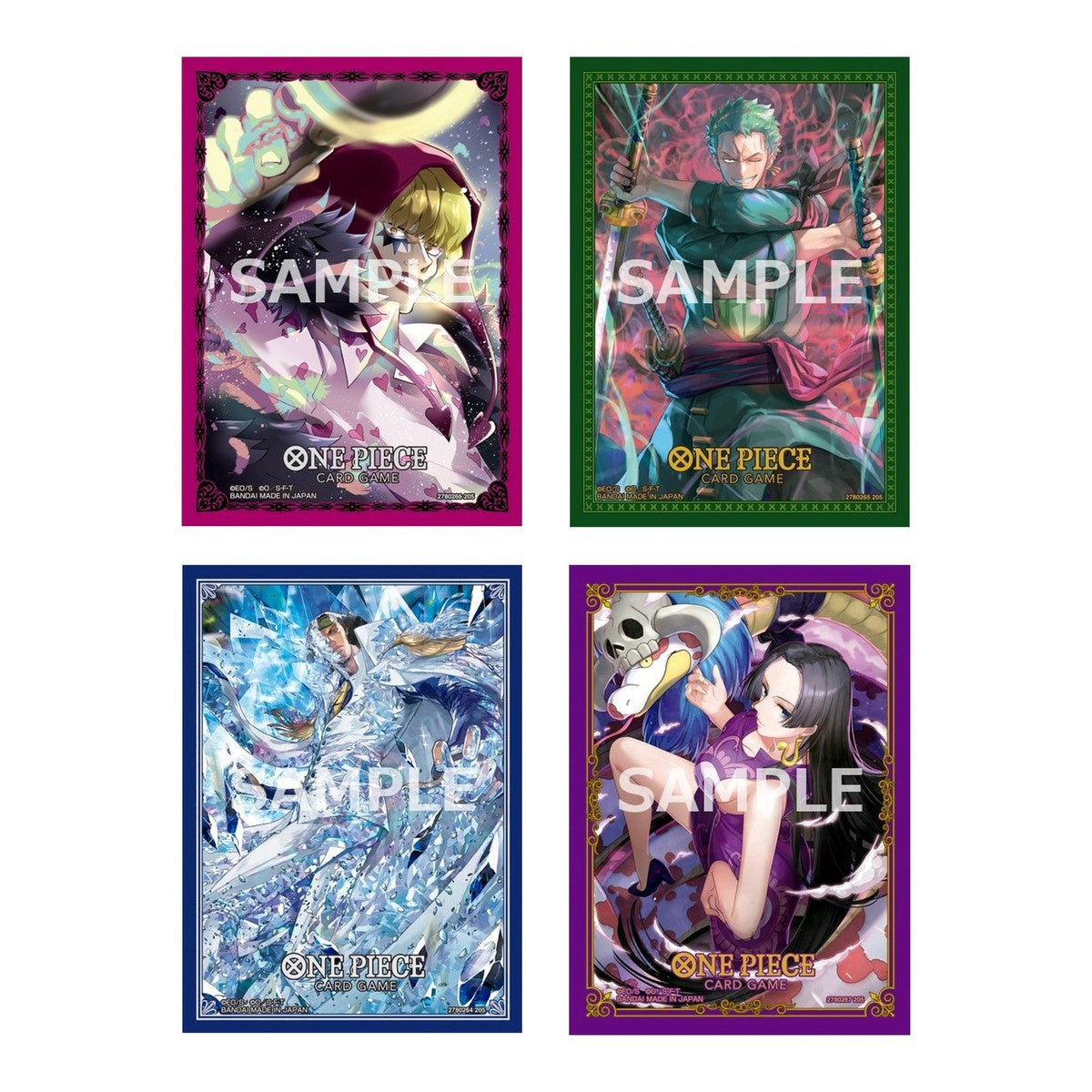 One Piece Card Game Official Sleeve Bandai Vol.11 - Rosinante, Boa Hancock, Kuzan, Roronoa Zoro (YOU PICK)