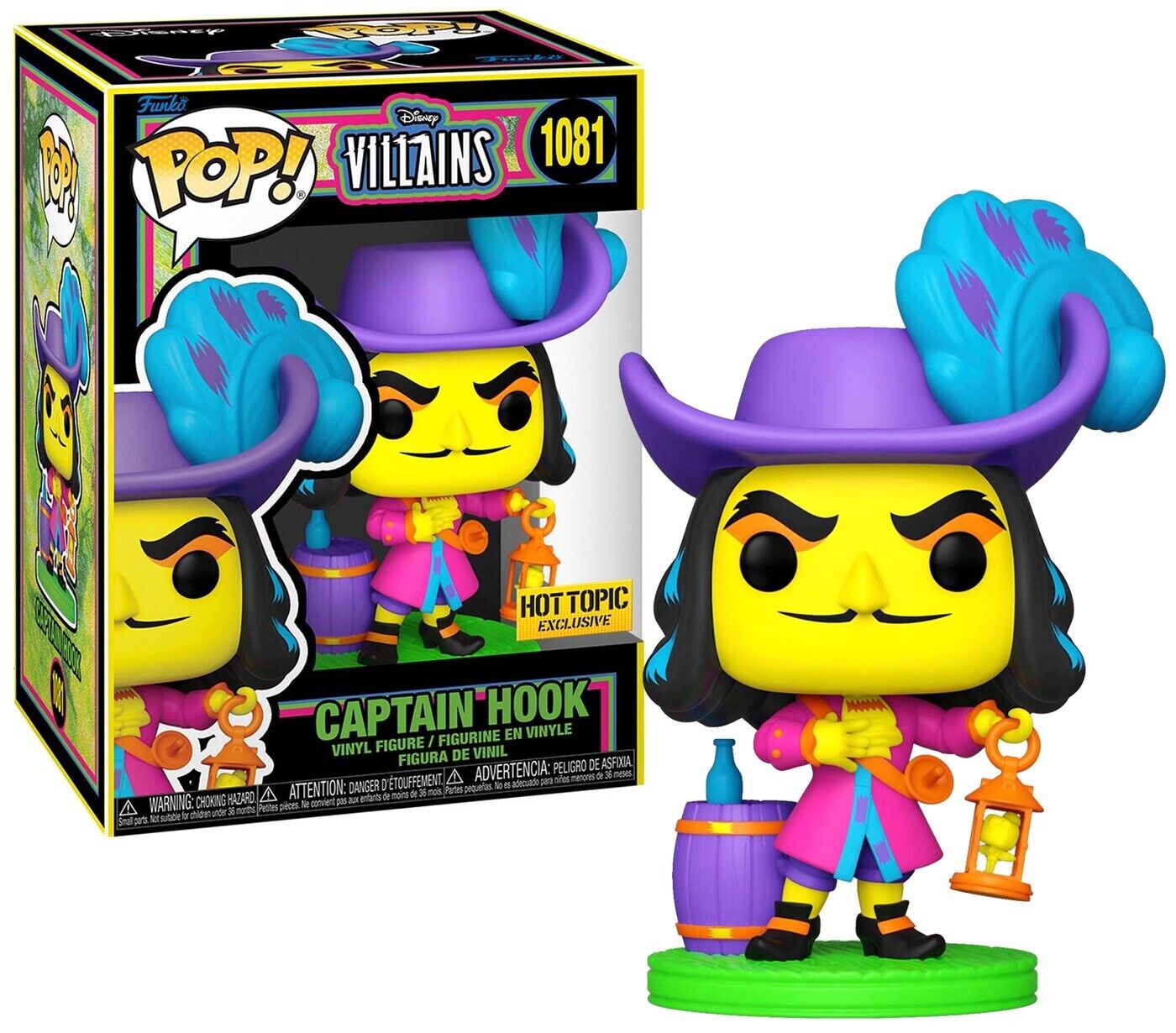 Funko Pop! Disney - Villains - Captain Hook - Blacklight - Hot topic