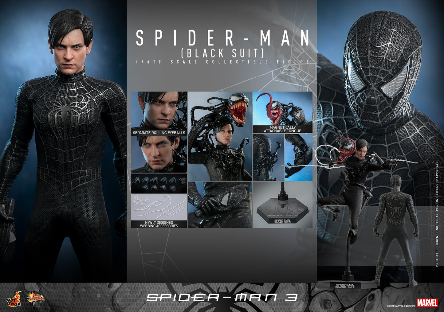 Hot Toys - Spider-man 3 (Black Suit) MMS727 1:6 Scale Collectible Figure