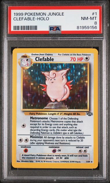 1999 POKEMON JUNGLE - CLEFABLE #1 - PSA 8 NM-MT