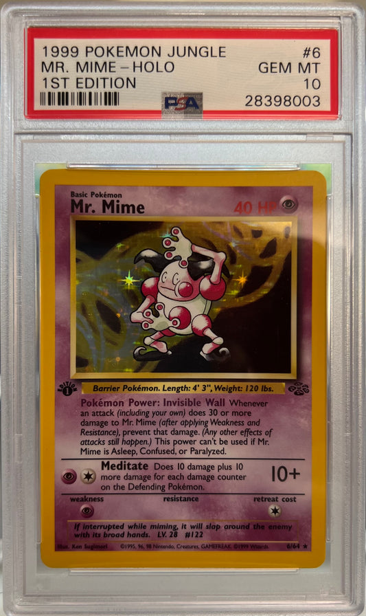 1999 Pokémon Jungle - Mr. Mime #6 - Holo - 1st Edition - PSA 10 Gem Mint