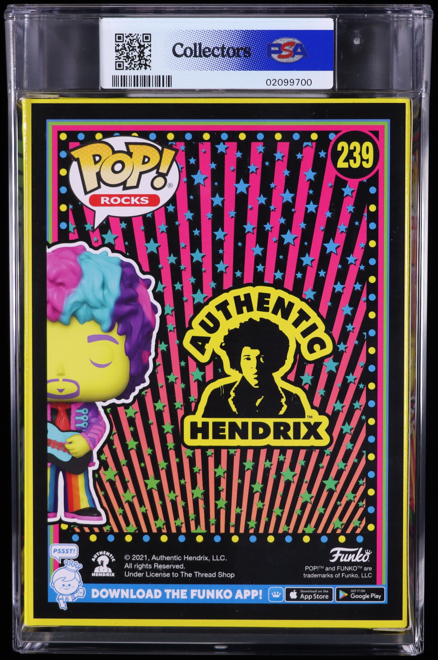 Funko Pop! Rocks - Jimi Hendrixi Festival of Fun ECCC 2021 - NYCC Comic Con Exclusive - 239 - PSA 9 MINT