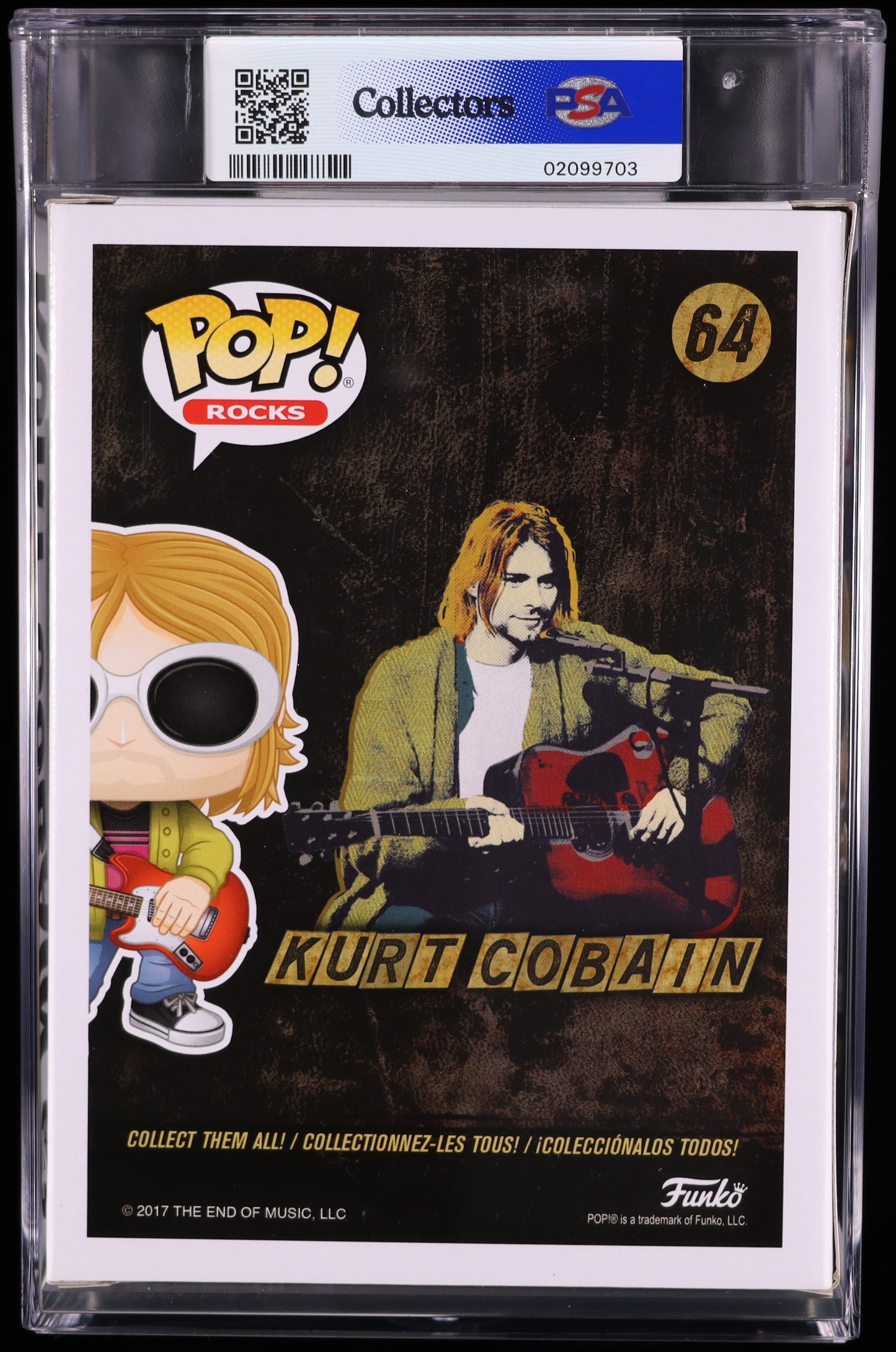 Funko Pop! Rocks - Kurt Cobain 64 - PSA 8.5 NM-MT+