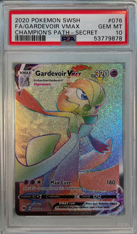 2020 Pokémon SWSH - Gardevoir VMAX (Rainbow) - Champion's Path - #076 - PSA 10 GEM MINT