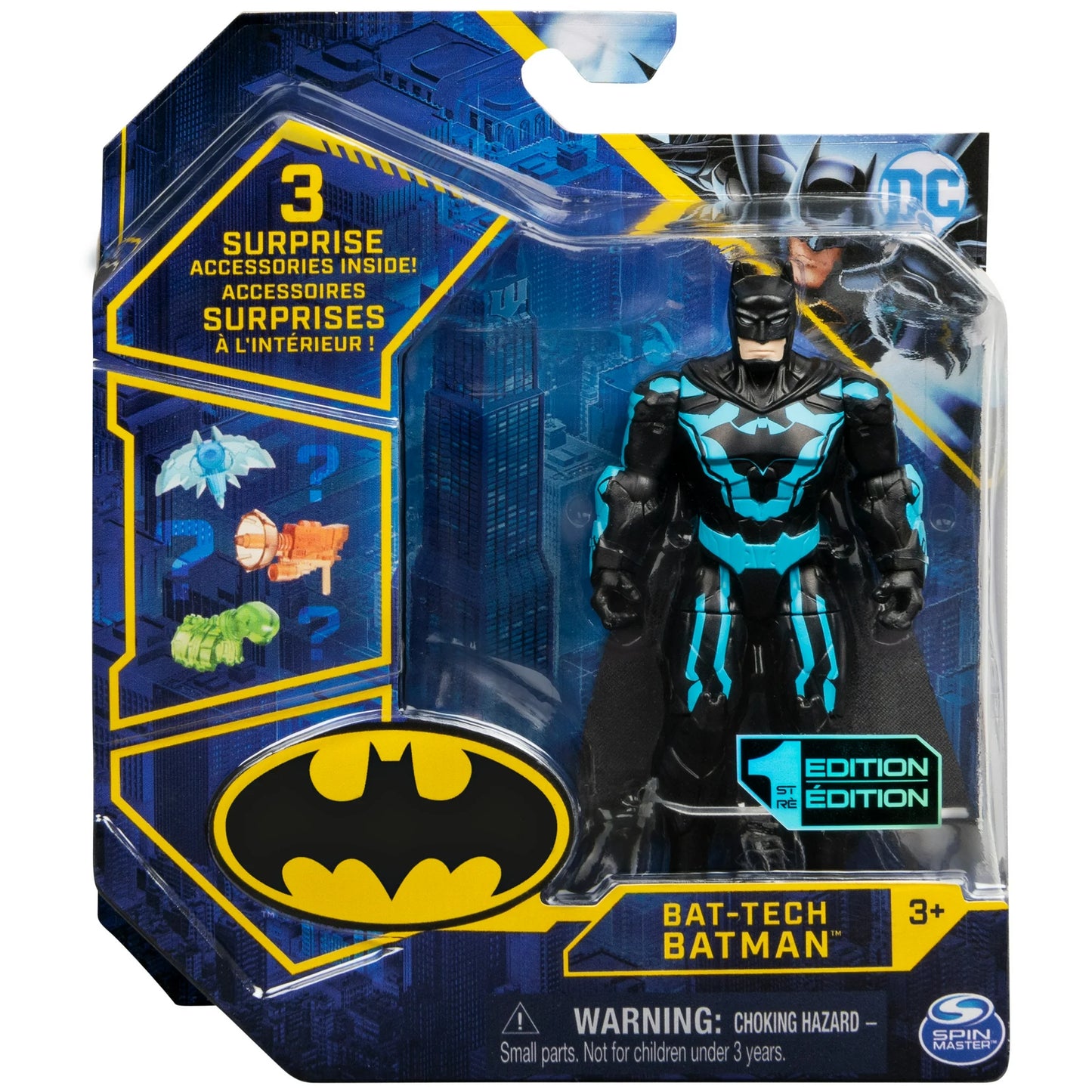 Spin Master - Bat-Tech Batman with 3 Mystery Accessories - 4" Action Figure