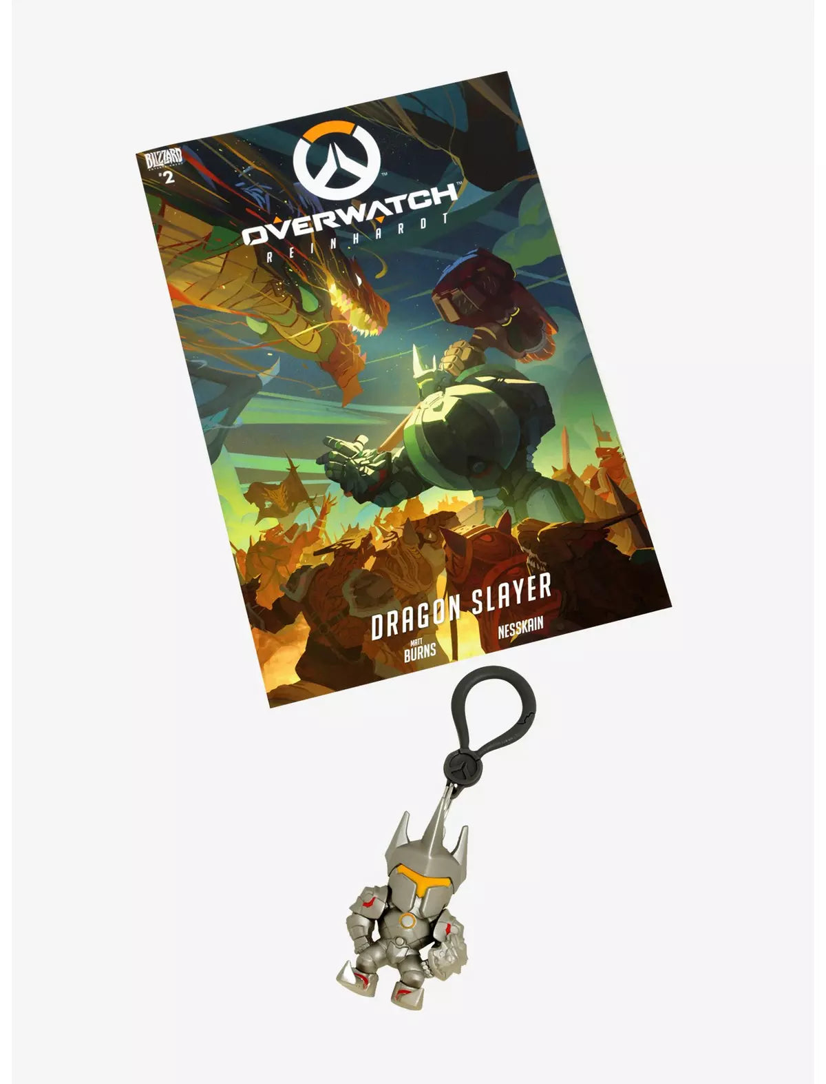 Overwatch Reinhardt #2 Comic Book & Action Figure Backpack Hanger