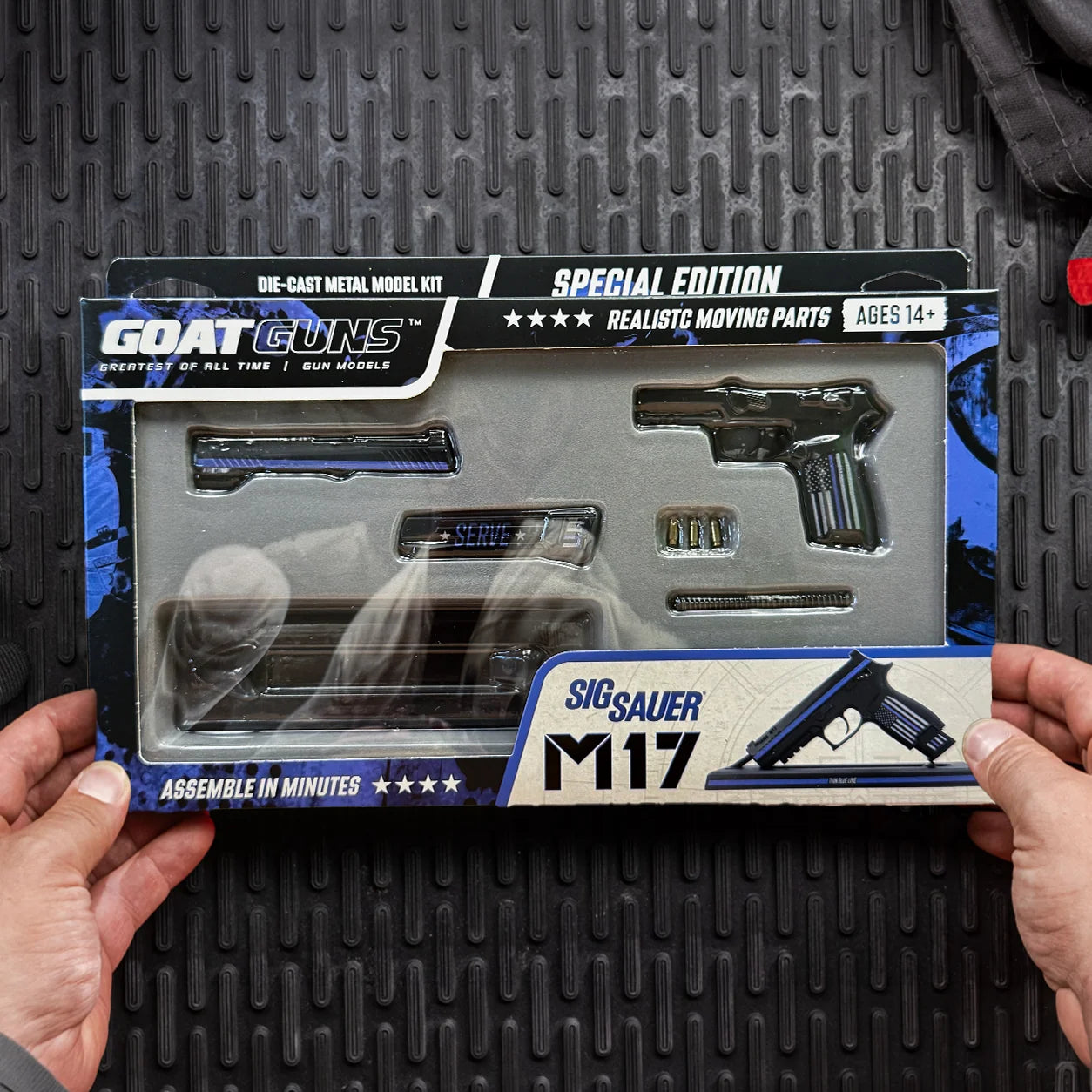 Miniature SIG SAUER M17 Die Cast Model Kit - (SIG SAUER M17 Model Thin Blue Line)
